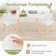 Детска Дървена Маса с 2 Столчета BUNNY, Комплект за Учене, Рисуване, Игра, Хранене, за Детска Стая, Бял - Столове и табуретки