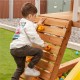 Голяма Детска Къща с Пясъчник и Пързалка, за Игра на Открито в Двора и Градината, Дървена, 258х271.5х291 см. - На открито