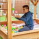 Голяма Детска Къща с Пясъчник и Пързалка, за Игра на Открито в Двора и Градината, Дървена, 258х271.5х291 см. - На открито