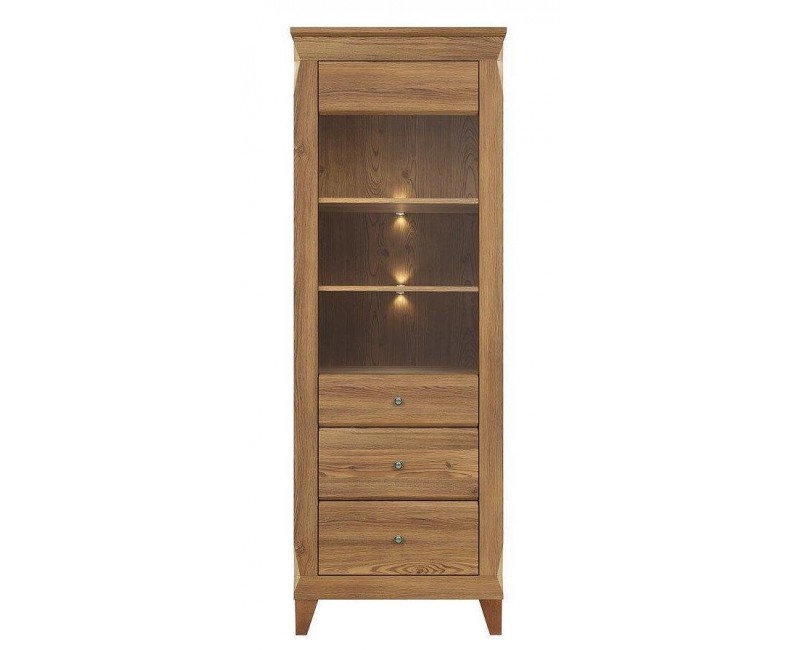 Витринен шкаф с вкл. LED осветление BERGEN REG1W2S - Витрини