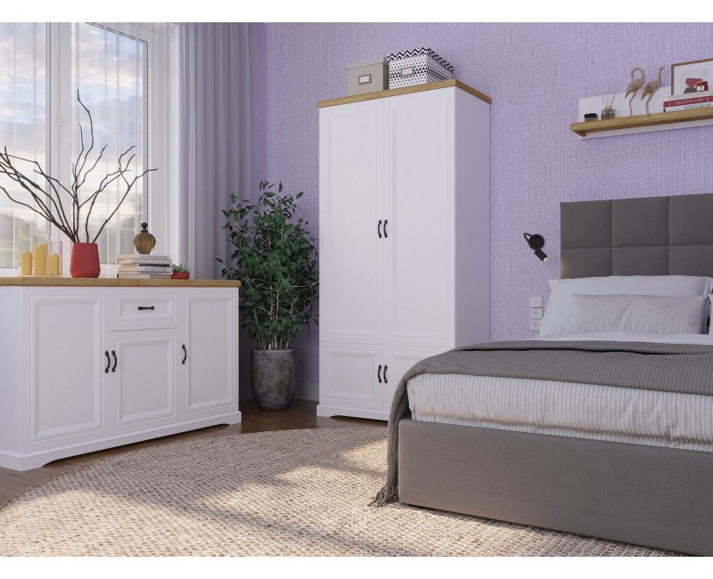 Гардероб RIVA SZF 4D бяло/дъб харбор  -