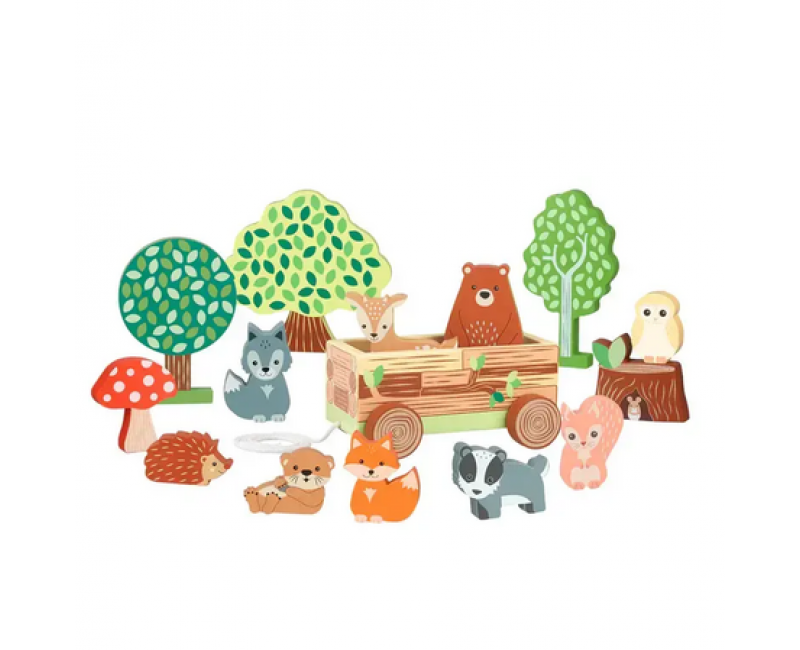 Госрки животни с количка - Woodland (FSC®) - Играчки