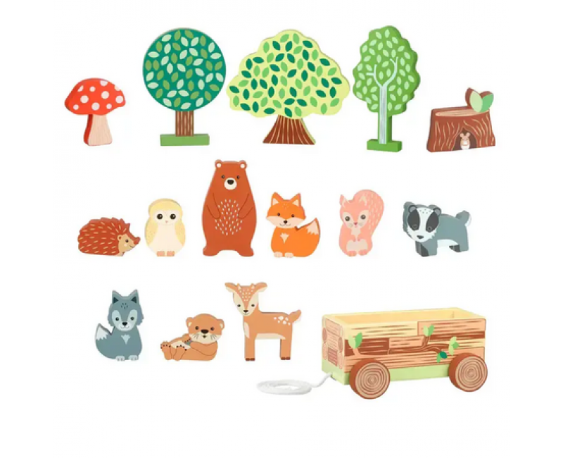 Госрки животни с количка - Woodland (FSC®) - Играчки