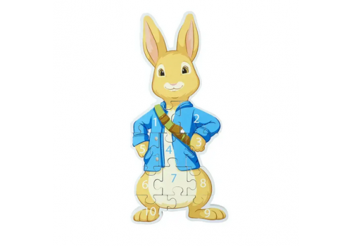 Голям дървен пъзел Peter Rabbit, числа и броене - Детска стая