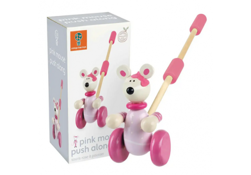 Дървена Буталка с розово мишле в кутия - Animals - ToyTown