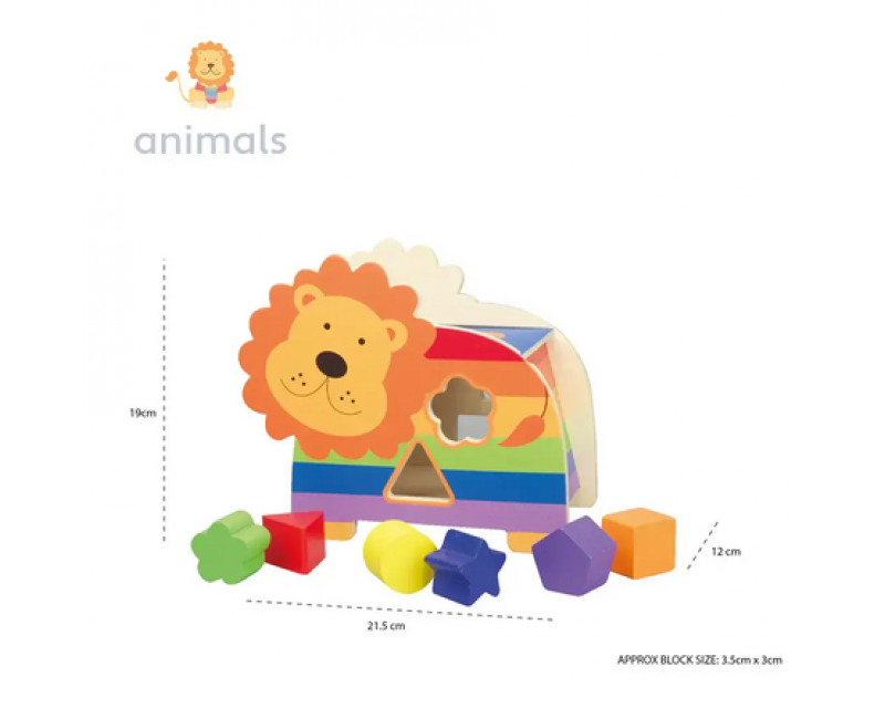 Дървен сортер Лъв - Animals - Играчки