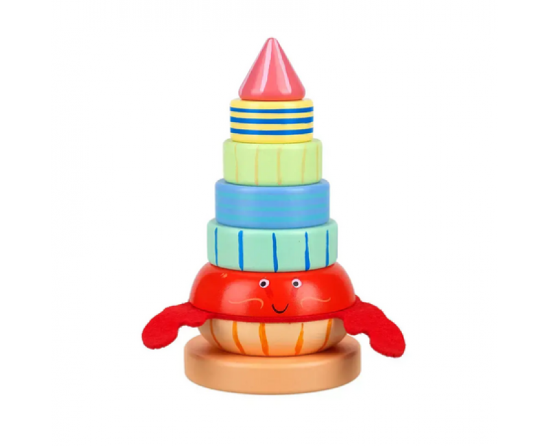 Дървен сортер-низанка Рак - Sea Life - Играчки