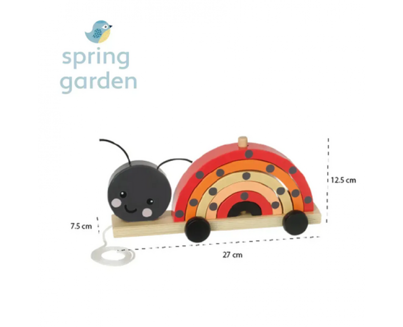 Играчка за дърпане и нанизване Калинка - Spring Garden - Играчки