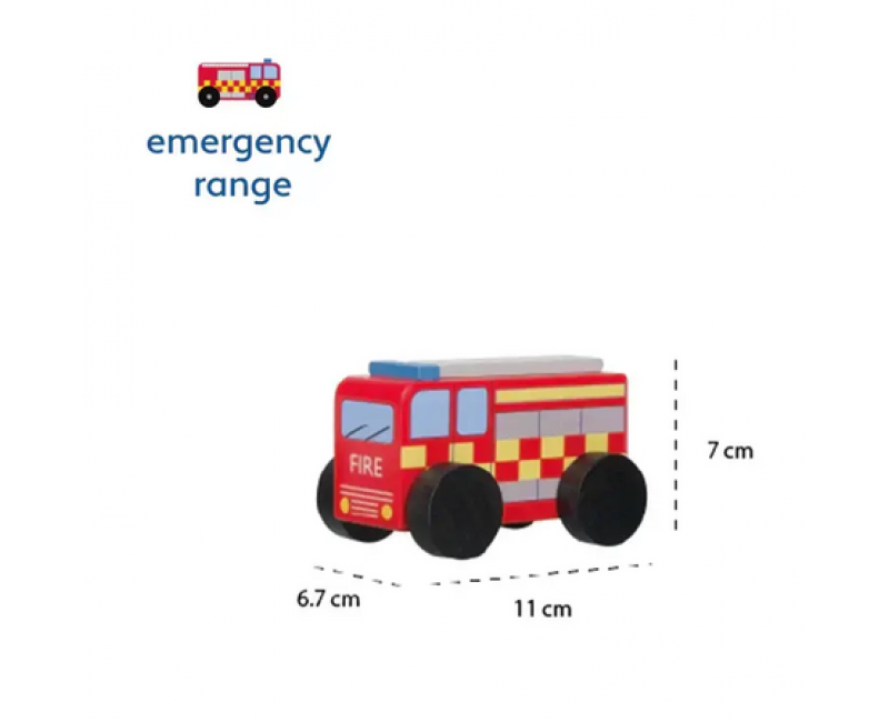 Дървена пожарна кола - Emergency Services - Играчки