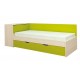 Mobila pentru camera copiilor - Paturi - Pat sandwich Mickey - stejar nisipos si lime