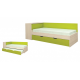 Mobila pentru camera copiilor - Paturi - Pat sandwich Mickey - stejar nisipos si lime