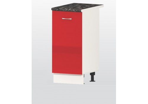 Modul inferior Alice V5 rosu lucios - dulap cu usa si raft - Bucatarii