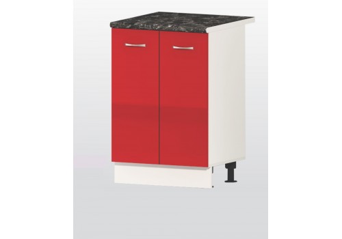 Modul inferior Alice V51 rosu lucios - dulap cu doua usi si raft - Bucatarii