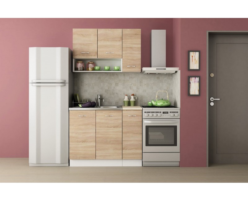 Seturi de bucatarie - Bucatarii liniare - Bucatarie Alice 1 - 110 cm - stejar Sonoma