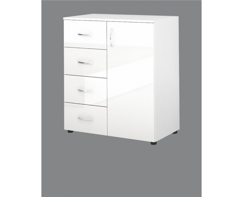 Mai mult mobilier pentru dormitor - Comode - Comoda Apollo 5 - alb lucios