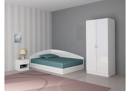 Set dormitor Apolo 1 - alb lucios - Comparare Produse