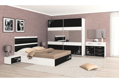 Set dormitor Carla - alb si negru - Comparare Produse