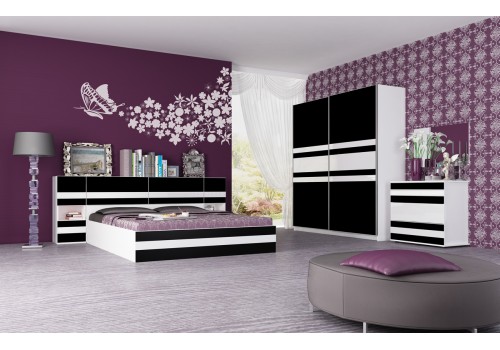 Set dormitor Victoria - alb si negru - Comparare Produse