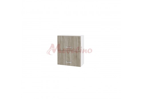 Modul superior BS 11 dulap cu doua usi orizontale - Module City - alb si Sonoma inchis