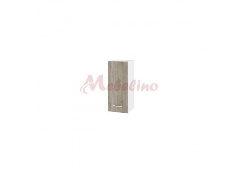 Modul superior BS 1 dulap cu usa si raft - Module City - alb si Sonoma inchis