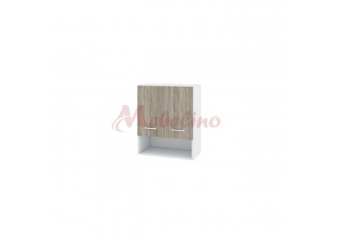 Modul superior BS 7 dulap cu nisa si doua usi cu raft - Module City - alb si Sonoma inchis