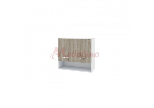 Modul superior BS 8 dulap cu nisa si doua usi cu raft - Module City - alb si Sonoma inchis