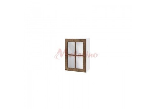 Modul superior BF 06-118 dulap cu usa tip vitrina si raft- Stejar natural - Bucatarii