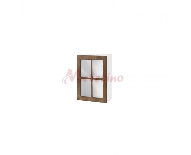 Modul superior BF 06-118 dulap cu usa tip vitrina si raft- Stejar natural
