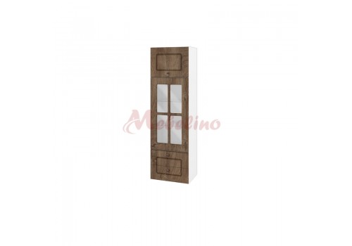 Modul BF 06-101 dulap tip coloana cu usa ridicatoare,vitrina si 2 sertare-Stejar natura - Comparare Produse