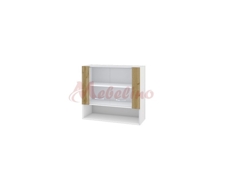 Modul superior BDD 10 dulap cu nisa si doua usi vitrina cu raft-Stejar Dakota