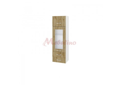 Modul BDD-101 dulap cu usa ridicatoare,vitrina  si  2 sertare- Stejar dakota - Bucatarii