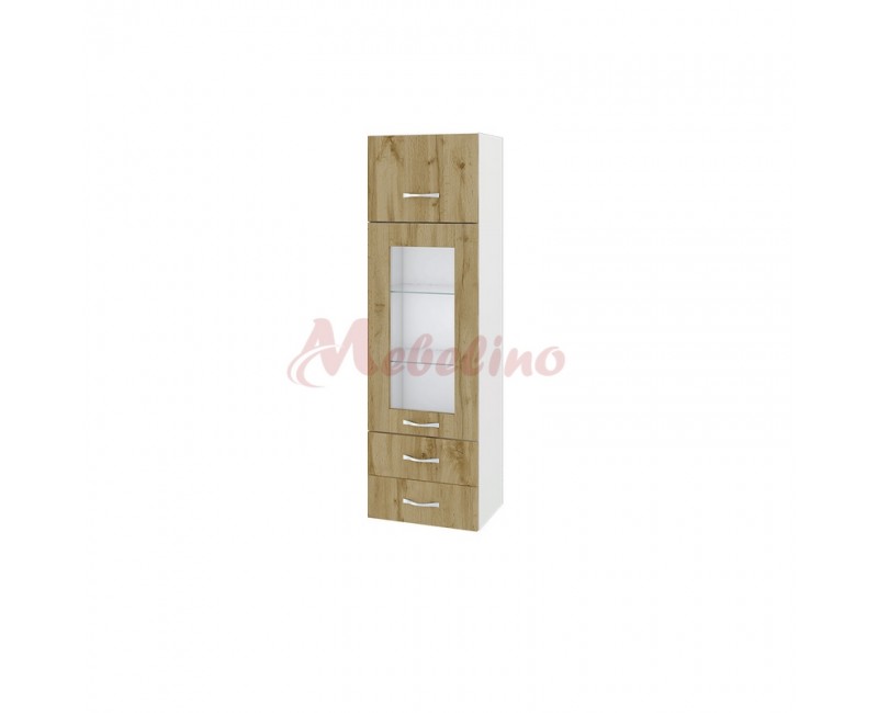 Modul BDD-101 dulap cu usa ridicatoare,vitrina  si  2 sertare- Stejar dakota