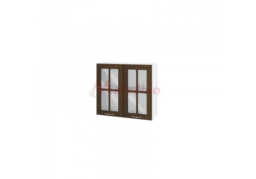 Modul superior BF 03--104 dulap cu 2 usi tip vitrina si raft-Wenge - Bucatarii