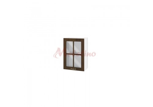 Modul superior BF 03--118 dulap cu usa tip vitrina si raft-Wenge - Bucatarii