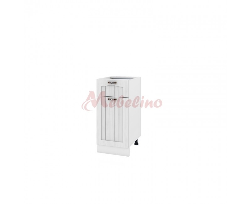 Modul inferior BF 04-24 dulap cu sertar,usa si raft-deschidere dreapta-Alb flader