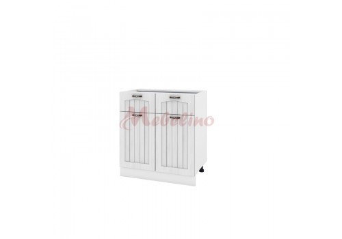 Modul inferior BF 04-26 dulap cu sertar si 2 usi cu raft-Alb flader - Bucatarii