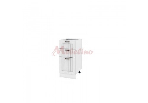 Modul inferior BF 04-77 dulap cu 2 sertare si usa-deschidere stanga-Alb flader - Bucatarii