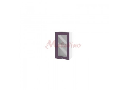 Modul superior BF 05-202 dulap cu usa vitrina si raft-Lila mat - Bucatarii