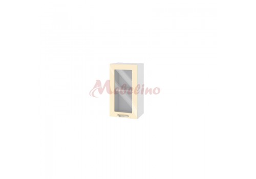 Modul superior BF 05-202 dulap cu usa tip vitrina si raft-Crem lucios - Module BF-05-02