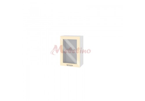 Modul superior BF 05-218 dulap cu usa tip vitrina si raft-Crem lucios - Module BF-05-02