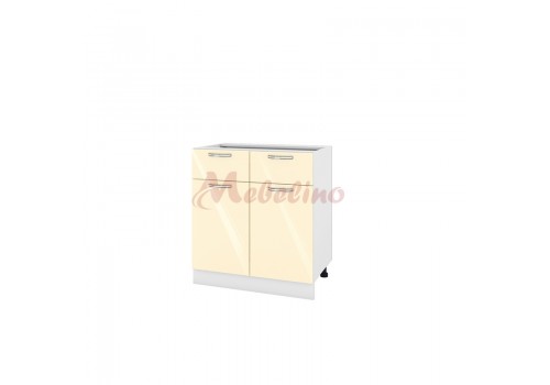 Modul inferior BF 05-26 dulap cu doua sertare si doua usi cu raft-Crem lucios - Module BF-05-02