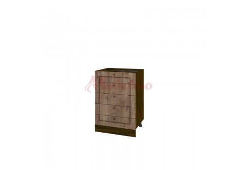 Modul inferior BF 06-29 dulap cu 5 sertare-Stejar natural - Bucatarii