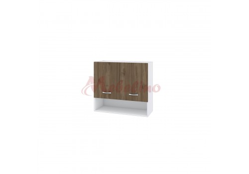 Modul superior BO-8 dulap cu nisa si 2 usi tip vitrina cu raft-Nuc admiral - Bucatarii