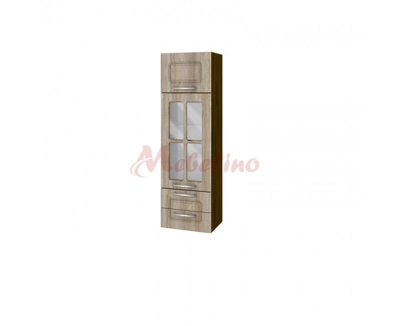 Modul BF 02-101 dulap tip coloana cu usa ridicatoare,vitrina si 2 sertare-Sonoma