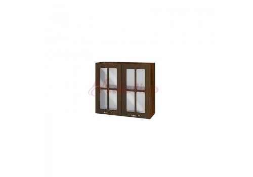 Modul superior BF 03-104 dulap cu 2 usi tip vitrina si raft-Wenge - Bucatarii