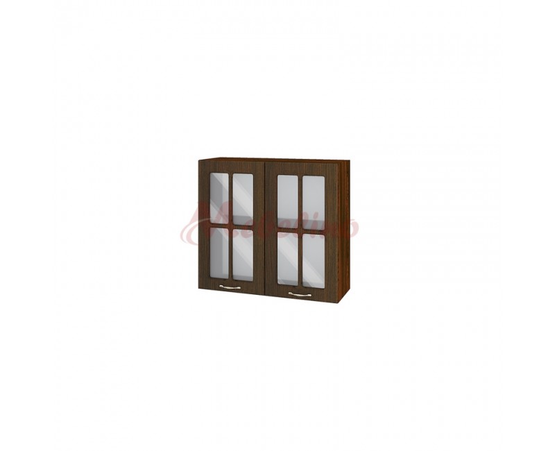 Modul superior BF 03-104 dulap cu 2 usi tip vitrina si raft-Wenge