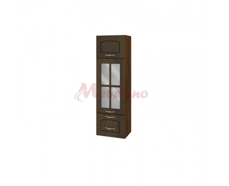 Modul BF 03-101  dulap tip coloana cu usa ridicatoare,vitrina si 2 sertare-Wenge
