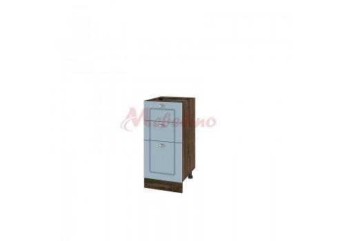 Modul inferior BF 06-77 dulap cu doua sertare si usa - cu deschidere stanga-Denim mat - Bucatarii