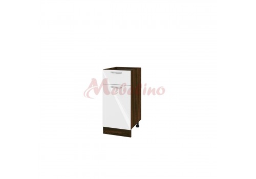 Modul inferior BF 05-24 dulap cu usa, sertar si raft-Alb lucios - Bucatarii