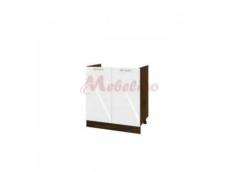 Modul inferior BF 05-30 dulap pentru chiuveta cu bordura-Alb lucios - Bucatarii